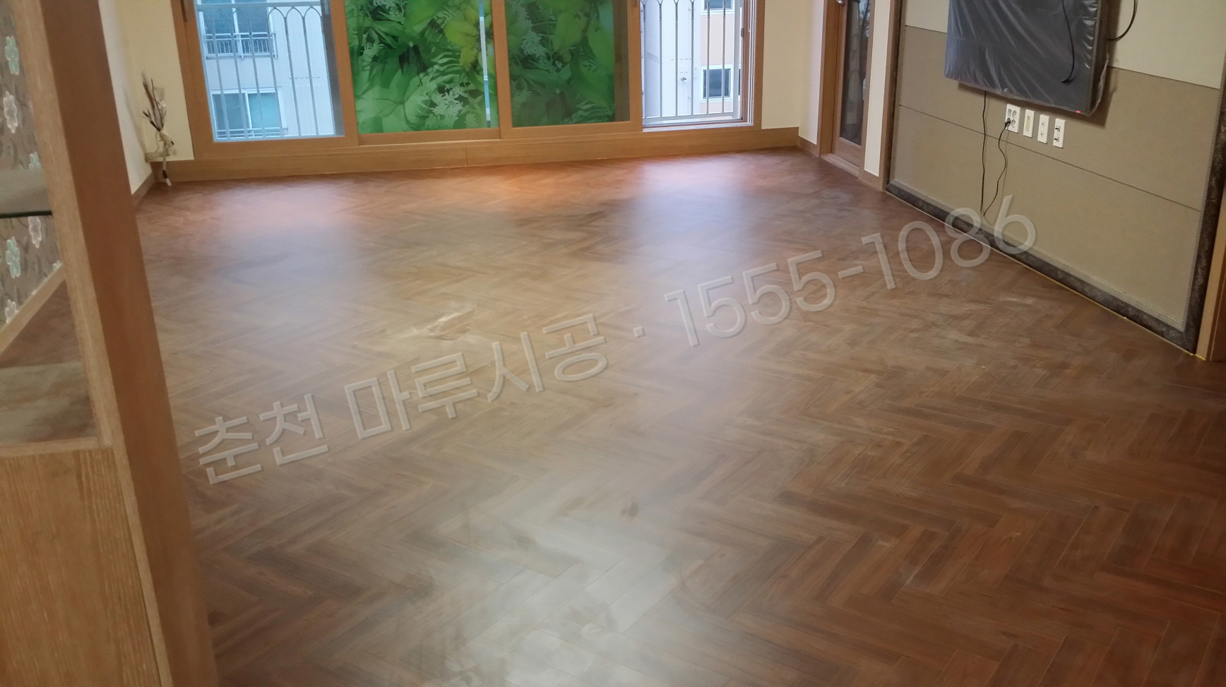 춘천 칠전동 마루바닥 시공업체 구정 프라하 티크 아파트 시공 후
