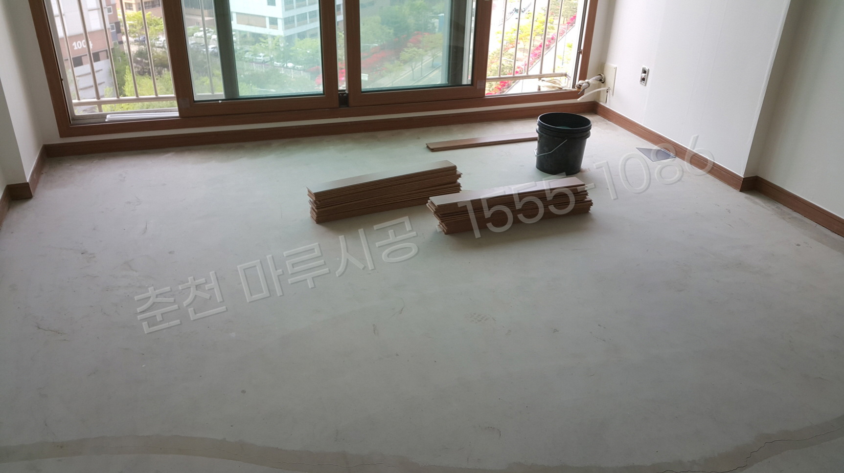 춘천 신동 한솔 울트라 티크5 아파트 마루 시공 시공 전