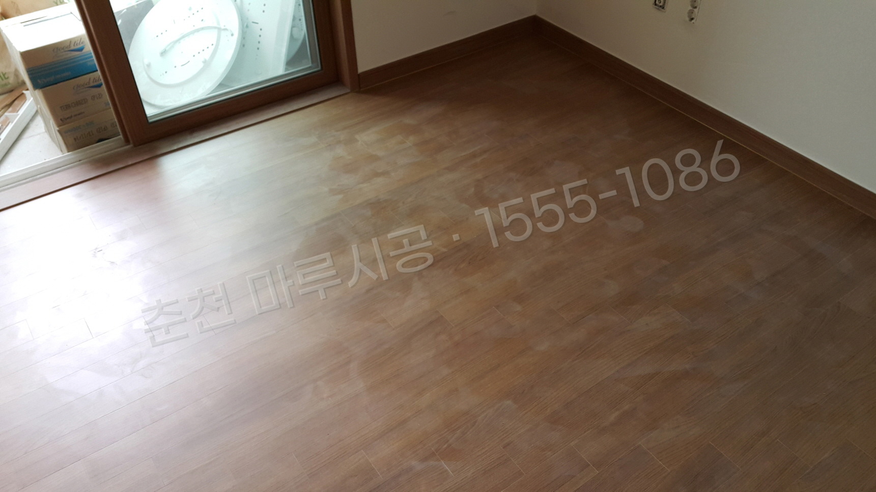 춘천 신동 한솔 울트라 티크5 아파트 마루 시공 시공 후