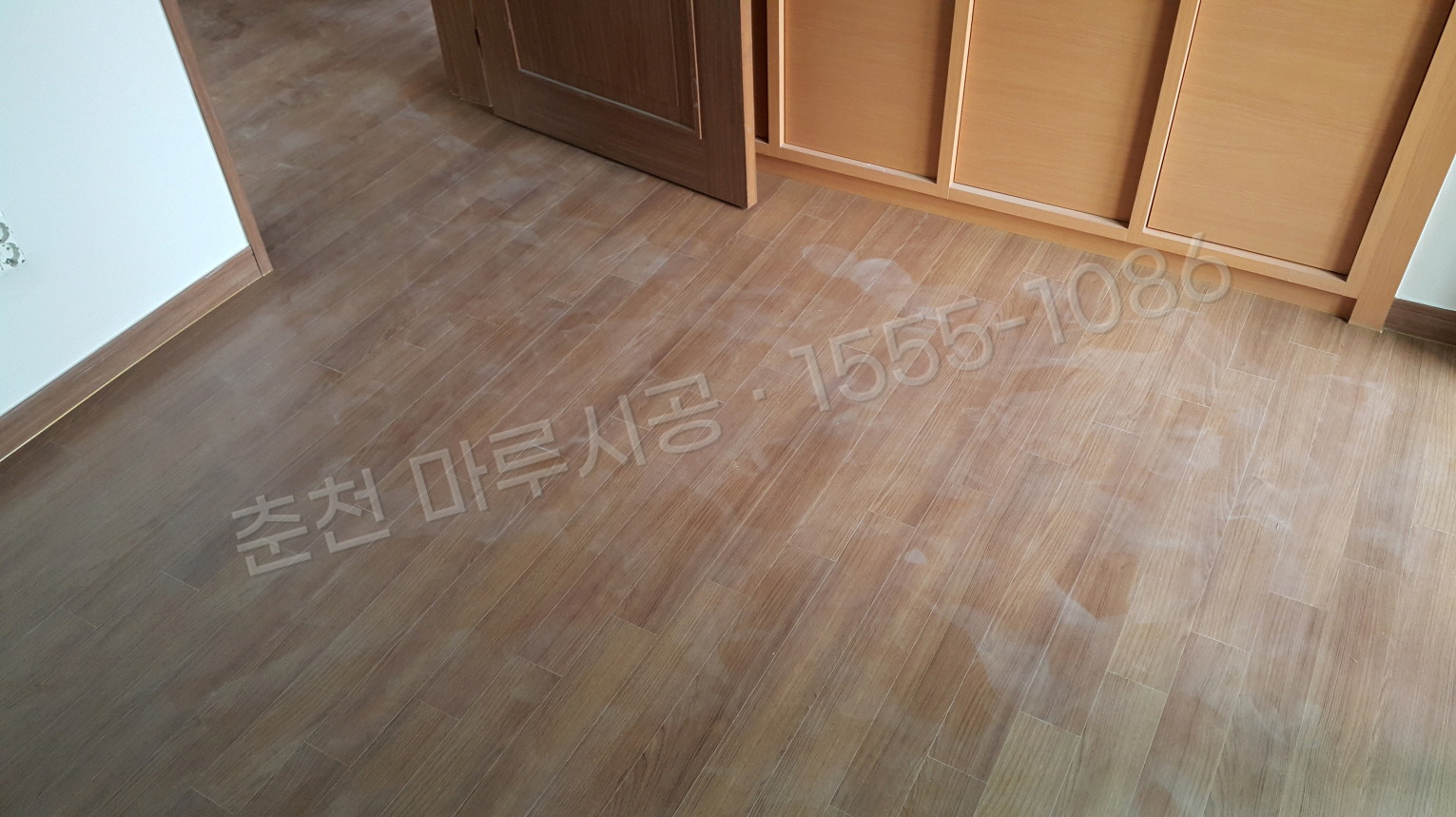 춘천 신동 한솔 울트라 티크5 아파트 마루 시공 시공 후