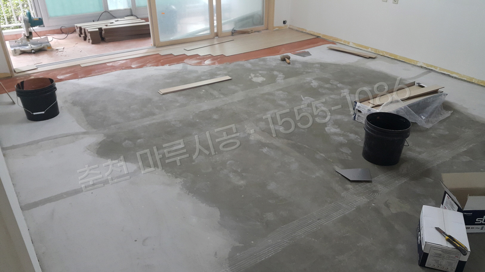 춘천 옥천동 한솔 SB 제너럴오크 아파트 마루 시공 시공 중