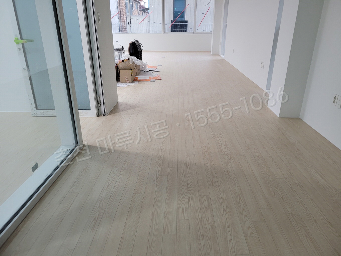 춘천 상가 스타 강마루 화이트애쉬 시공 시공 후