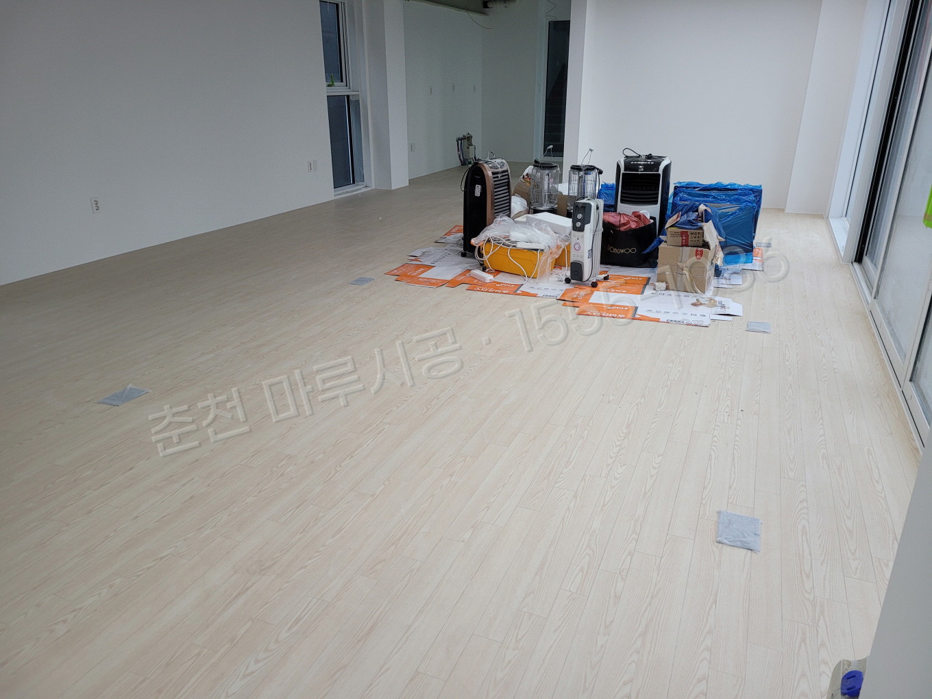 춘천 상가 스타 강마루 화이트애쉬 시공 시공 후