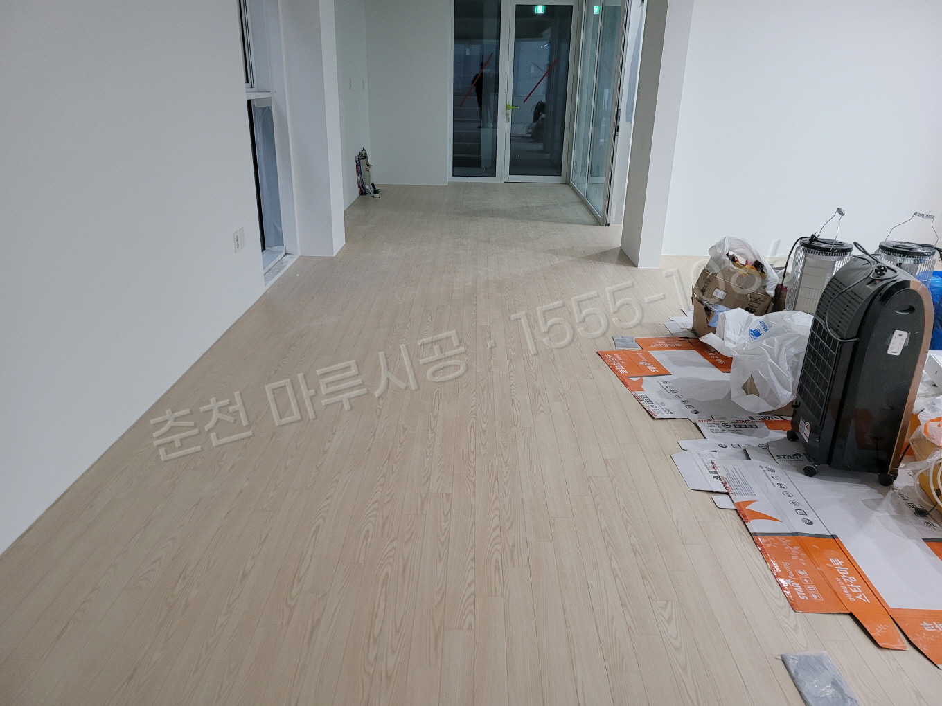 춘천 상가 스타 강마루 화이트애쉬 시공 시공 후
