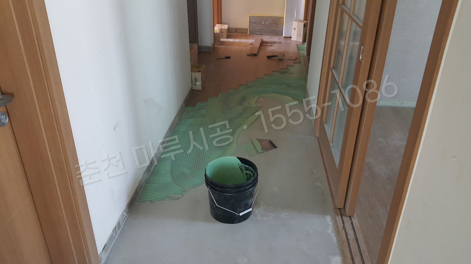 춘천 동면 한솔 울트라 로얄오크 강마루 시공 시공 중
