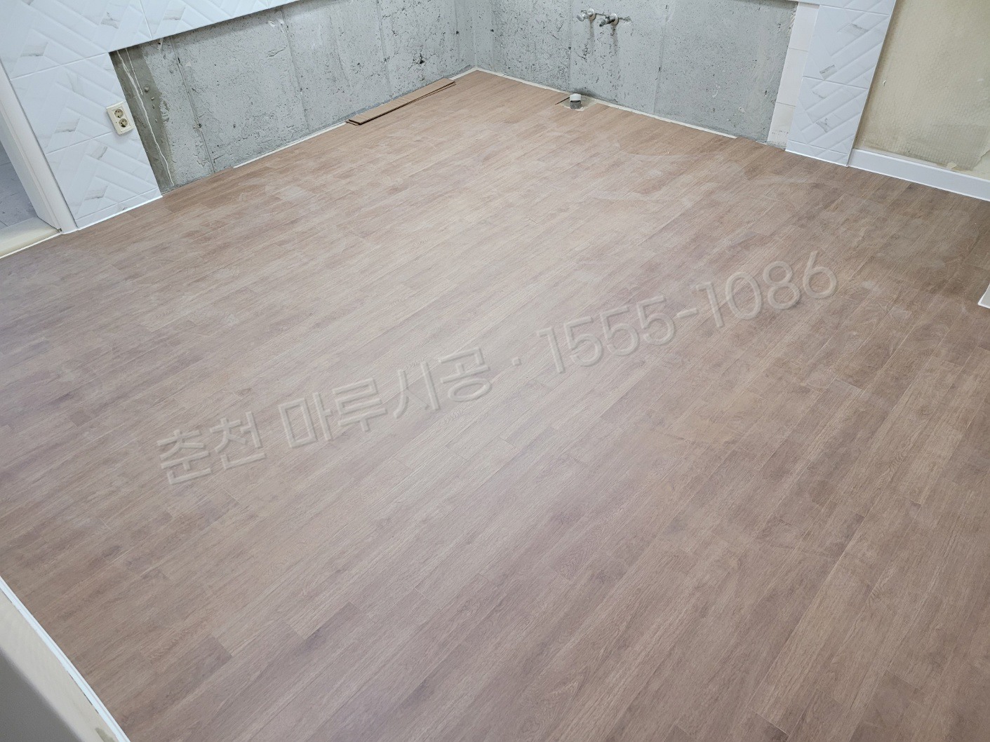 춘천 중앙로1가 마루바닥 시공업체 구정 강마루 티크 아파트 시공 후